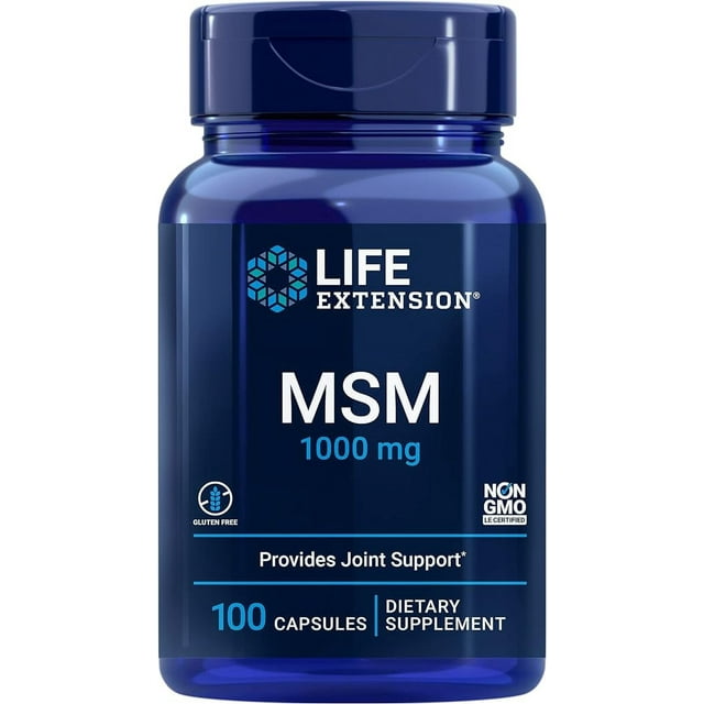 Life Extension | MSM 1000 mg, 100 capsulas. Suplemento de salud articular para adultos