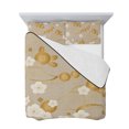 thumbnail image 7 of Yellow Flower Queen Size Down Alternative Comforter, Lightweight Comforter Quilt Bedding Set with Pillow Shams Japanese Style Floral Leaf on Linen All Seasons Bed Comforter Duvet Insert 90"x96", 7 of 7