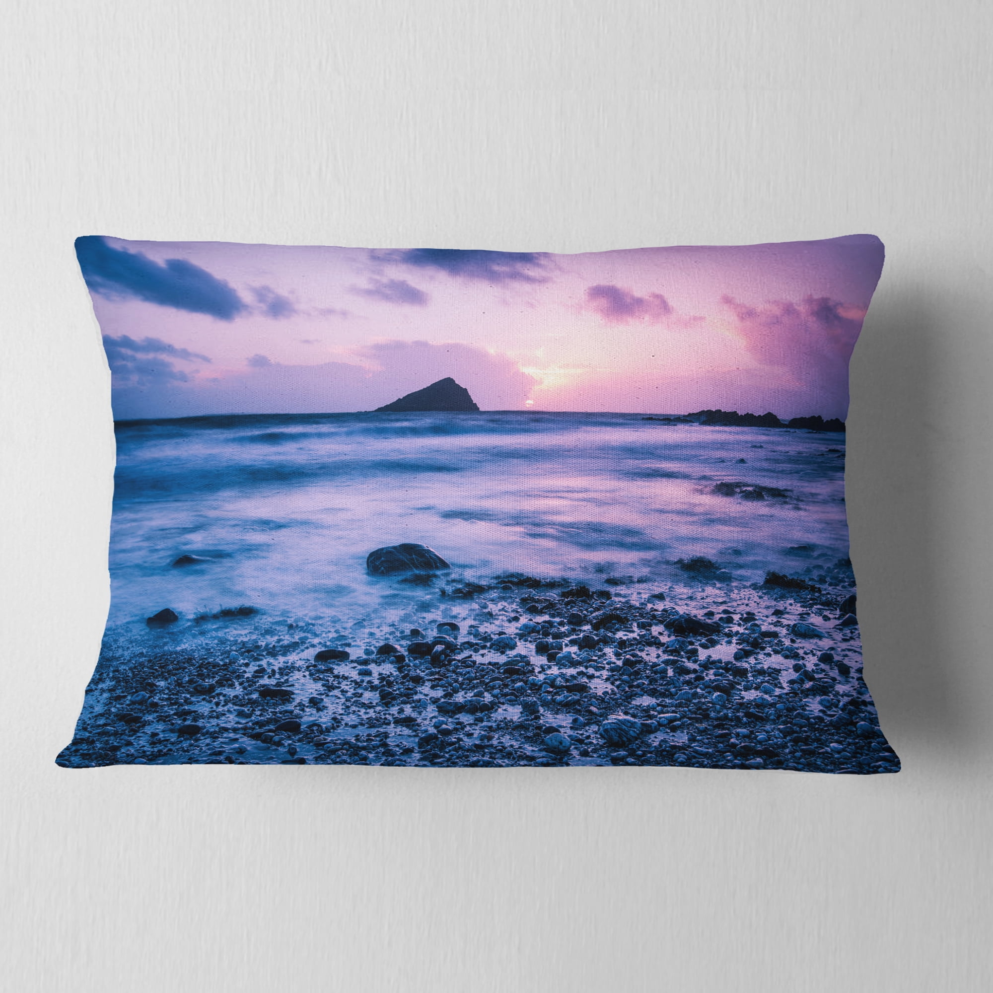 Designart 12" x 20" Multi-color Polyester Throw Pillow