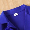 thumbnail image 6 of Girl' Outfits Back To School Long Sleeve Lapel Pocket Solid Print Blazer Jacket And Flared Trousers 2 Piece Girls School Uniform Size 3-4 Years, 6 of 9
