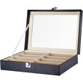 thumbnail image 1 of Whataatahia Héloise Caja para gafas de sol con 8 ranuras para gafas, piel sintética para guardar gafas de sol, joyas, relojes (8 ranuras), 1 of 5