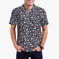 thumbnail image 4 of Xecao Daisies Flowers for Mens' Casual Short Sleeve Button-Down Polo Shirts for a Classic Golf Look, 4 of 9
