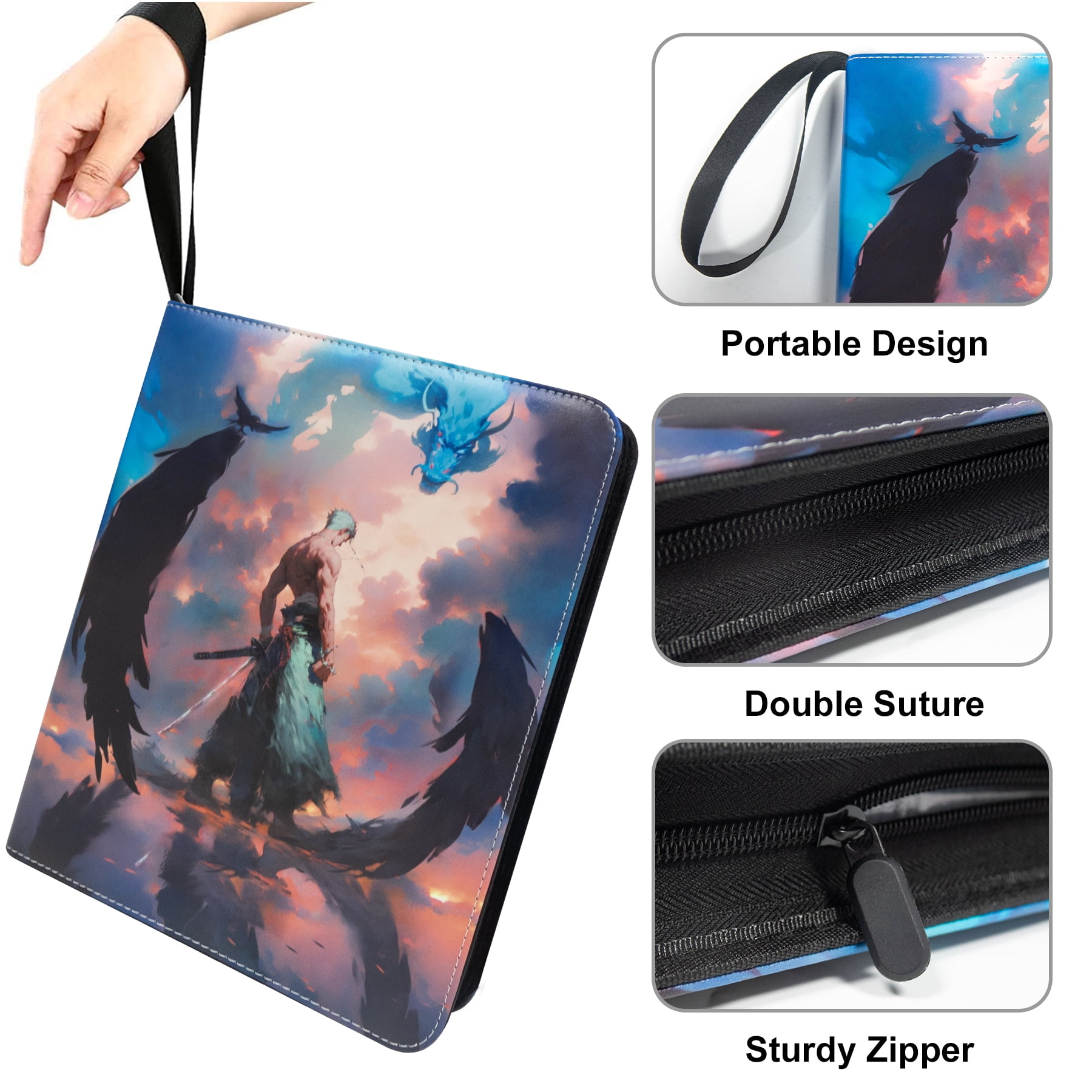 One Piece Card Binder,9 Pocket with 60 Sleeves up to 1080 Cards,Waterproof One Piece for Card Display Case