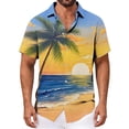 thumbnail image 4 of Stamzod Mens Button Down Short Sleeve Shirt Casual Summer Beach Shirts Hawaiian Shirt for Men Multicolor I XL, 4 of 6