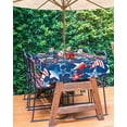thumbnail image 3 of 4th of July Outdoor Tablecloth with Umbrella Hole and Zipper Red Blue Star Patriotic Tablecloths 60x84 Waterproof Table Cloths USA Flag Patio Table Cloth Cover for Independence Day Party Picnic, 3 of 6