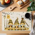 thumbnail image 2 of Yellow Bees Gnomes Placemats Set of 4, Spring Floral Branches Sunflower Placemats for Dining Table, Place Mats for Kitchen Tabletop, Waterproof Wipeable Dining Table Mats Set, 2 of 9