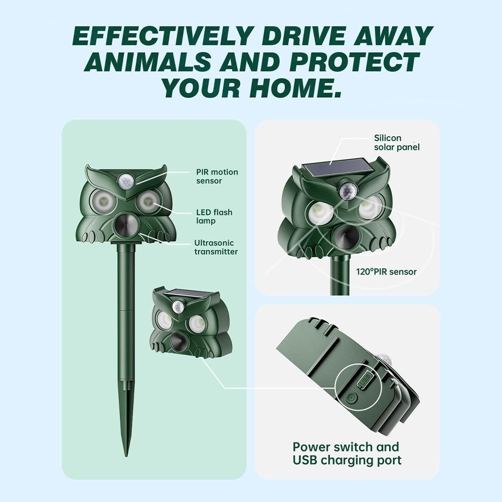 Ultrasonic Animal Repeller,Solar Pest Animal Repellent Outdoor,Squirrel Repellent,Animal Deter Devices Outdoor