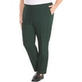 thumbnail image 4 of Hilary Radley Women's Ponte Pull-On Mid Rise Slim Leg Pants (Green, XXL), 4 of 5