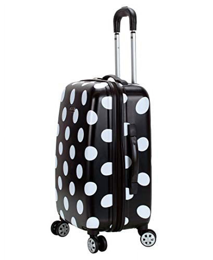 Rockland 20" Adult 1- Piece Polka Dot Hardside Carry-on Luggage, Black