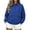 Blue, variant on Ozmmyan Womens Long Sleeve Sweatshirt Stand Collar Full Zip Loose Casual Solid Sweatshirt Jacket with Pockets Fall Winter Spring