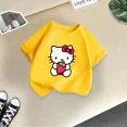 thumbnail image 3 of Bonita camiseta de verano de la marca de dibujos animados de Sanrio Hello Kitty Cate para niñas, camiseta de moda informal de calle, camiseta de cuello redondo para niñas, 3 of 5