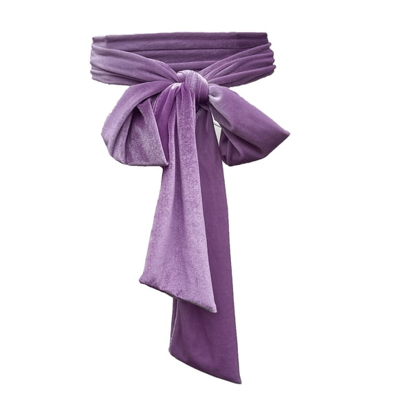 XmhyTop-A Velvet Sash Belt Elegant Wide Wedding Party Sash, Dress Waist Belt for Special Occasions,Purple