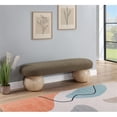 thumbnail image 2 of Pemberly Row Banc Olive Moderne / Contemporain en Tissu Bouclé Riche Bowies, 2 of 8