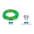 thumbnail image 3 of Uxcell 1/8 Green Vinyl Coated Wire Ropes 98ft Galvanized Steel with 6PCS M3 Loop Sleeves, 3 of 7