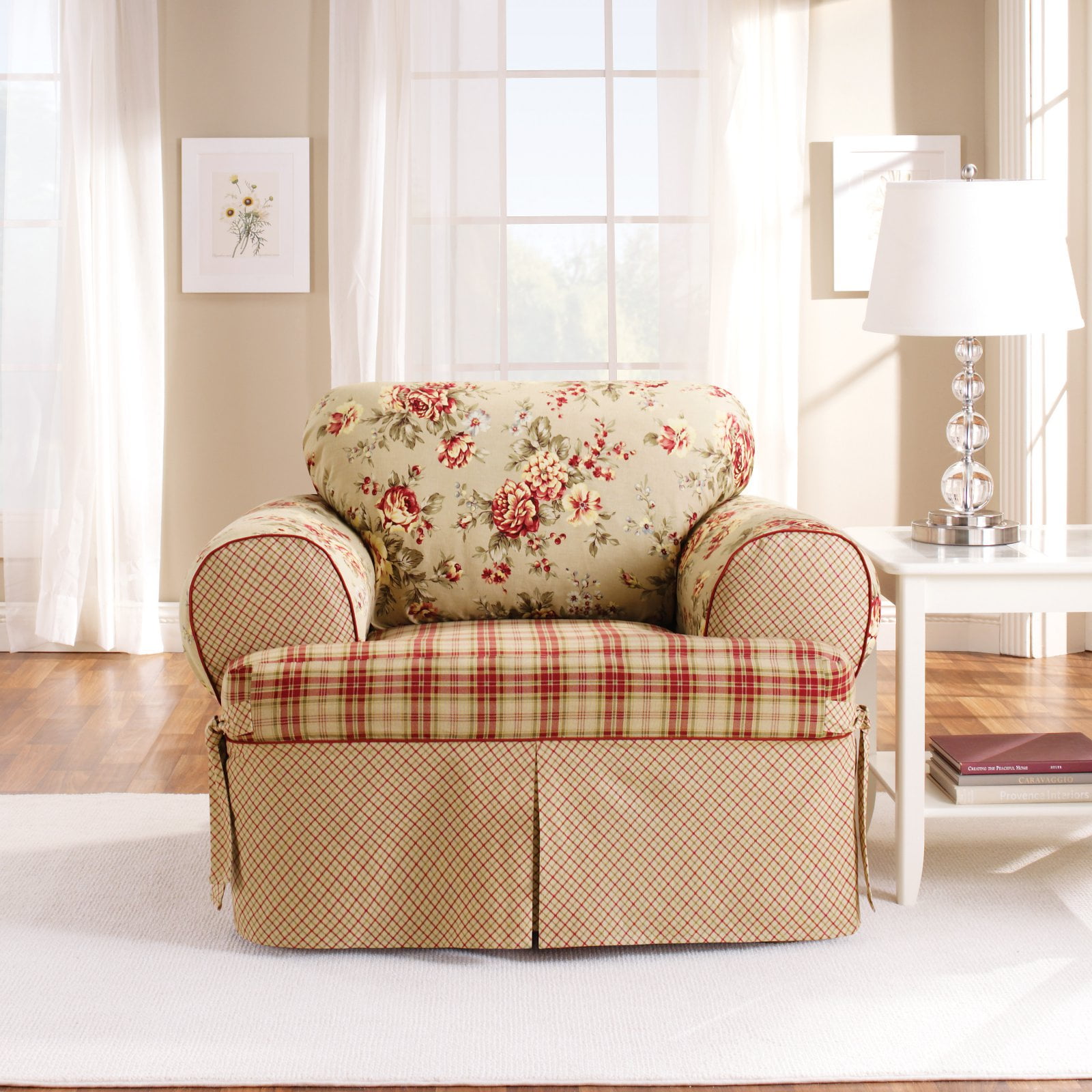 Sure Fit Lexington TCushion Chair Slipcover, Red