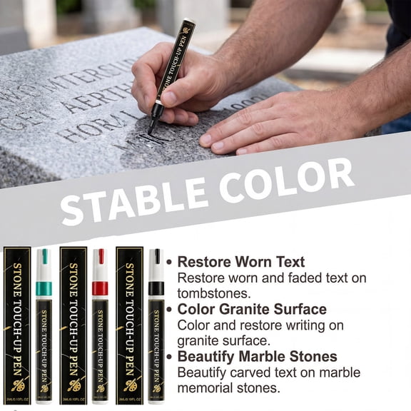 Waterproof Fade Resistant Tombstone Pen for Outdoor Grave Marker Lettering and Memorial Stone Touch Up