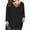 Black 2, variant on Womens Plus Size Shirts V Neck Long Sleeve Tee Solid Tops, Black 2XL