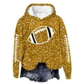 thumbnail image 5 of Womens Sequin Hoodies Game Day Football Season Graphic Long Sleeve Sweatshirts 2025 Trendy Loose Fit Pullover Blouses Gold M, 5 of 5