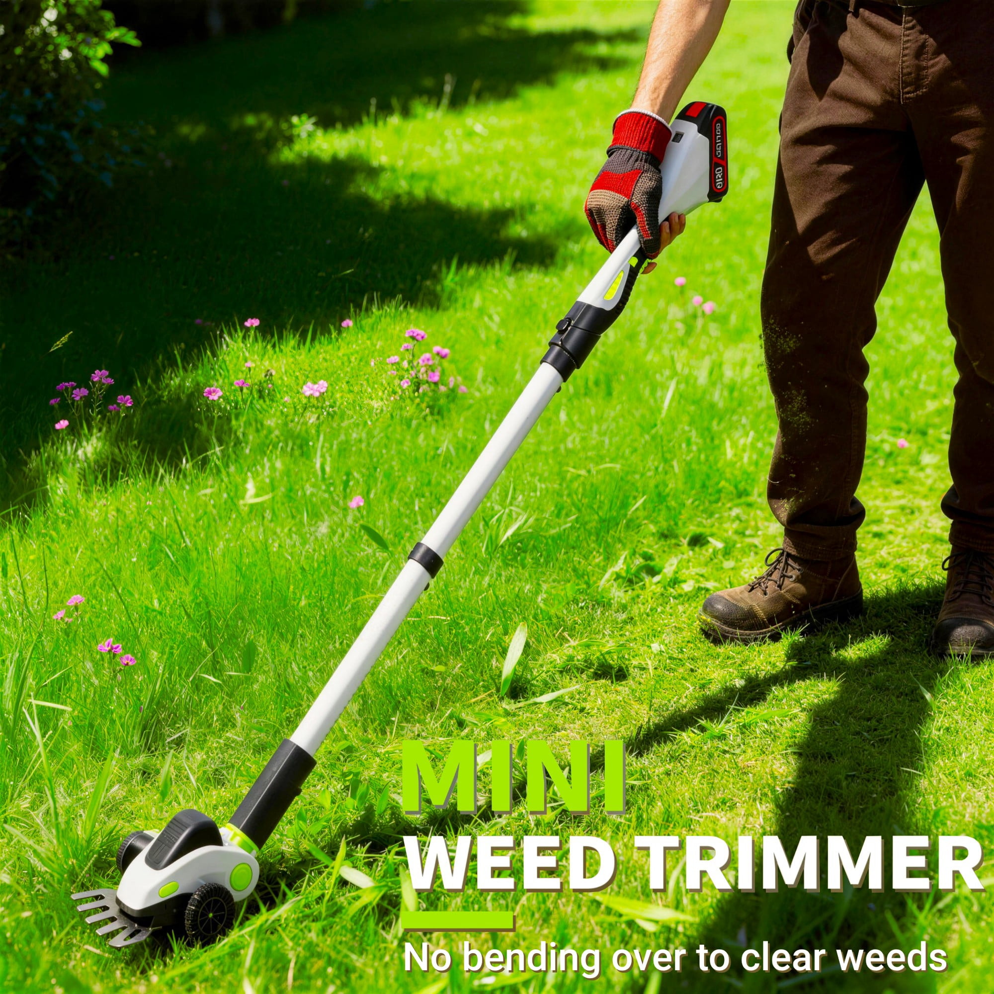 Hedge Trimmer,Gochifix 4-in-1 Cordless Pole Hedge Trimmer with 2X 2.0Ah Batteries and Dual-Action Blade for Garden Yard Tree & Shrubs Pruning