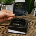 thumbnail image 5 of To My Amazing Son Gift, Straighten Your Crown Encouragement Men Bracelet, 5 of 8