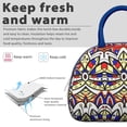 thumbnail image 3 of Boho Insulated Lunch Bag&nbsp;- Reusable Thermal Tote with Tribal Print, Leakproof Cooler for Work & Picnics (Earthy Style), 3 of 4