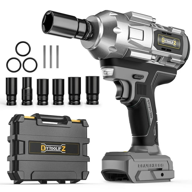 Llave de impacto inalámbrica DIYToolifz 1/2 pulgada 20 V 1200 N.m