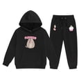 thumbnail image 2 of lnmuld 2 Piece Fall Outfits Girls Hoodie and Joggers Set Winter Warm Kids Outfit Stylish Print Casual Comfy Toddler Teen Clothes Size:3-4 Years, 2 of 3