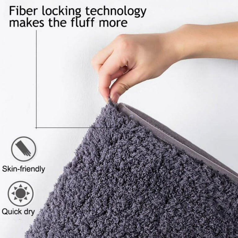 Bath Rugs Extra Soft and Absorbent Microfiber Shag Rug, Non-Slip