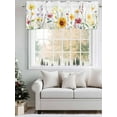 thumbnail image 5 of Sunflower Red Flower Green Leaves Valances Curtain Kitchen Rod Pocket Short Panels Window Treatment Topper Curtains for Living Bedroom 1 Panel 42x12 inch, 5 of 9