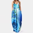 thumbnail image 1 of SMihono Robe Maxi Bohème d'Été pour Femmes Grande Taille Aguichant Mode Sans Manches Imprimée Col en V avec Poches Robe Longue de Plage, 1 of 5