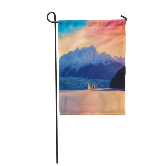 POGLIP Blue Hubbard United States of America Alaska Glacier Colorful Yakutat Garden Flag Decorative Flag House Banner 12x18 inch