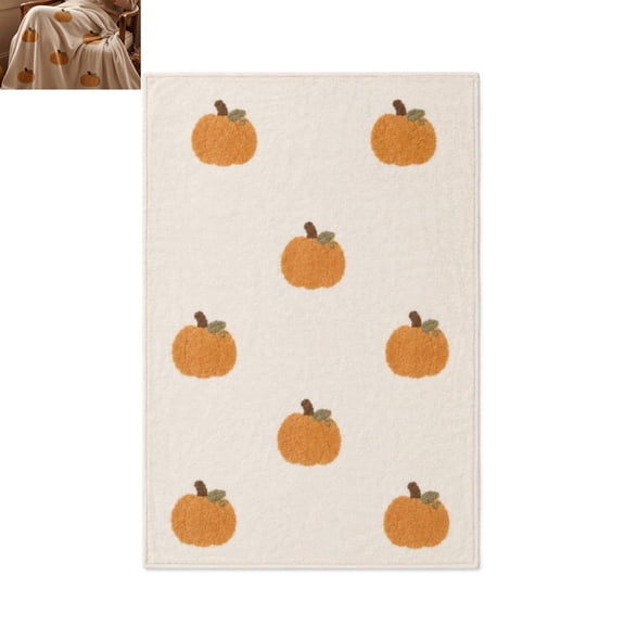 Halloween Pumpkin Throw Blanket, Soft Warm Flannel Blanket, Lightweight Fuzzy Small Throw, For Sofa Couch Bed Office