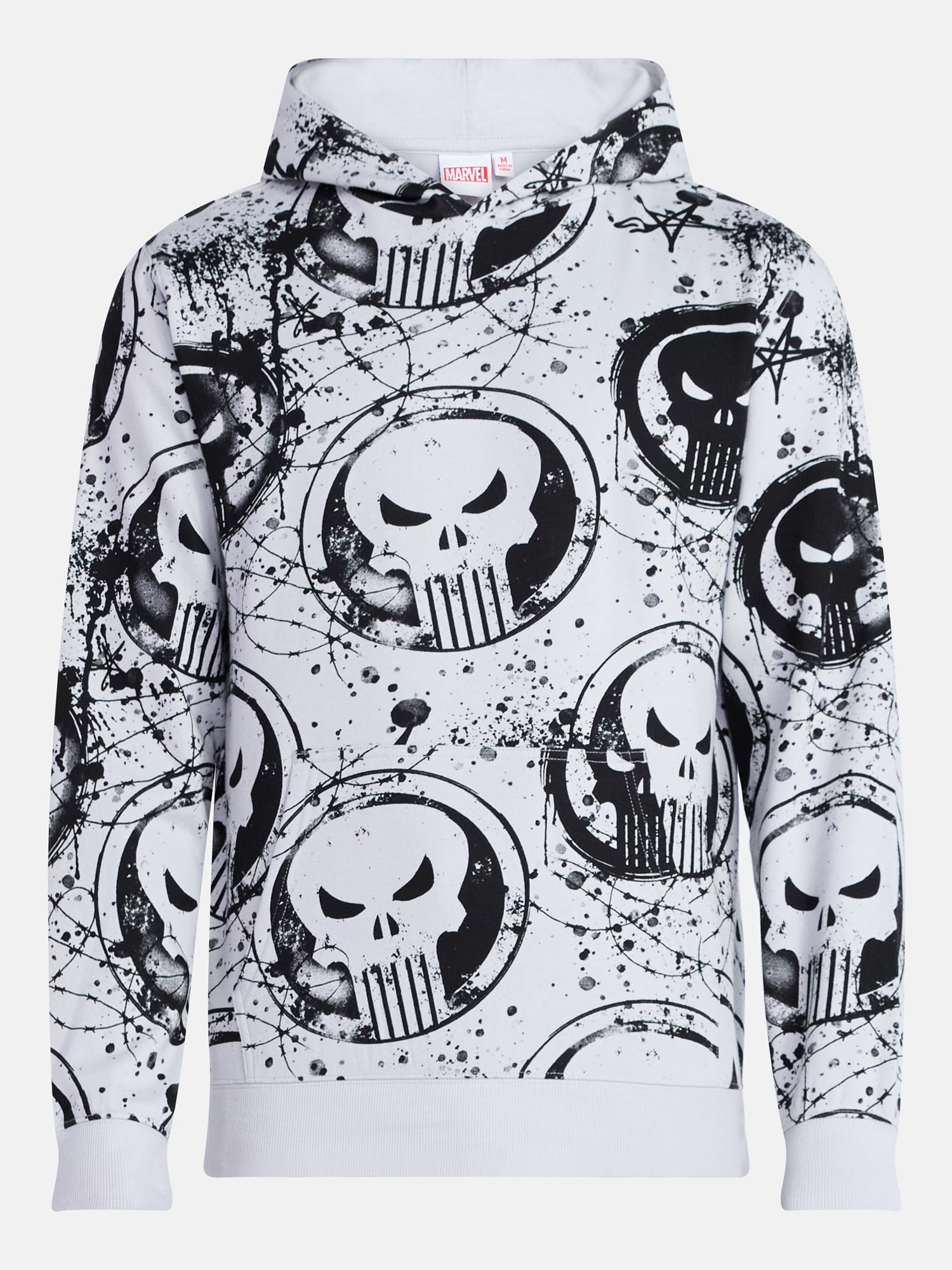 Punisher Men's and Big Men's Graphic Fleece Hoodie with Long Sleeves, Sizes XS-4XL