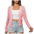 thumbnail image 2 of AnuYalue Women's Long Sleeve Cropped Cardigan Sweaters Open Front Blouse Trendy Lightweight Cardigans, 2 of 4