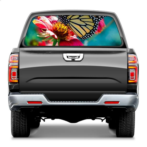 Butterfly Rear Window Decals for Trucks- Pickup Car Window Stickers Decal- Truck Back Window Tint Decal Graphic Perforated Vinyl Truck Stickers 66" X 22"