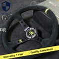 thumbnail image 3 of OMP 350mm 14' Suede Leather Black Deep Tapered Racing Sports Steering Wheel -, 3 of 4