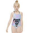 thumbnail image 3 of Harley Quinn Animated Children's One-piece Swimwear Halterneck Swimsuit Summer Beach Girl's Bathing Suits Breathable Beachwear, 3 of 7
