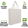 thumbnail image 4 of Premium Canvas Tote Bags | Pack of 6 | Heavy Duty 100% Cotton With Strong Handles Holds up to 40lbs | Eco Friendly | Large Size 14.5x17x3" - Natural, 4 of 9