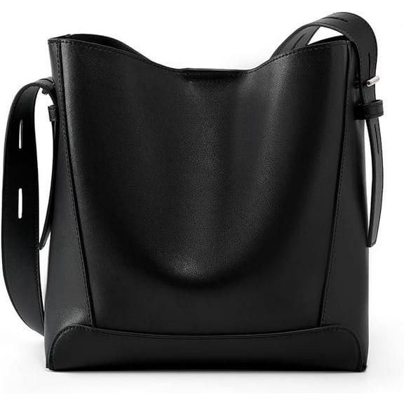 JUYGO Leather Handbags for Women, Soft Shoulder Tote Crossbody Purses Bucket Bags with Adjustable Strap