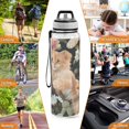 thumbnail image 7 of Orange Cats Flowers Leaves Sports Water Bottle Portable Travel Mug 32oz BPA Free Leak Proof Straw Transparent Tritan for Gym Yoga Cycling Camping, 7 of 7