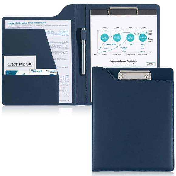Carpeta organizadora de negocios Clipboard ProCase A4, de piel