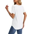 thumbnail image 5 of UVN Summer Blouses for Women Short Sleeves V Neck Shirts Curved Hem Loose Fit Tunic Tops, 5 of 10