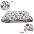 thumbnail image 3 of School Pet Bed, Elementary School Theme Student Supplies Globe Paints and Brushes Books Education, Resistant Pad for Dogs and Cats Cushion with Removable Cover, 24" x 39", Multicolor, by Ambesonne, 3 of 4