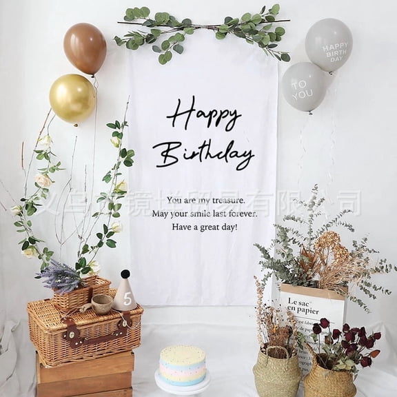 Happy Birthday Banner - Birthday Decorations for Men Women Boys Girls Birthday Party Banners Welcome Happy Birthday Background Sign Theme Party Decorations Indoor Outdoor