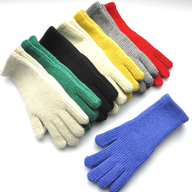 Guantes de invierno de punto de cinco dedos con puños extra largos y forro de terciopelo de jacquard para niñas coreanas