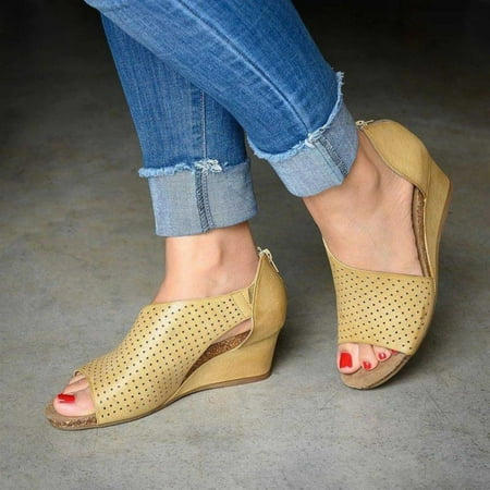 

New Hollow Sandals Women s Slope With Spring And Summer Breathable High-top
