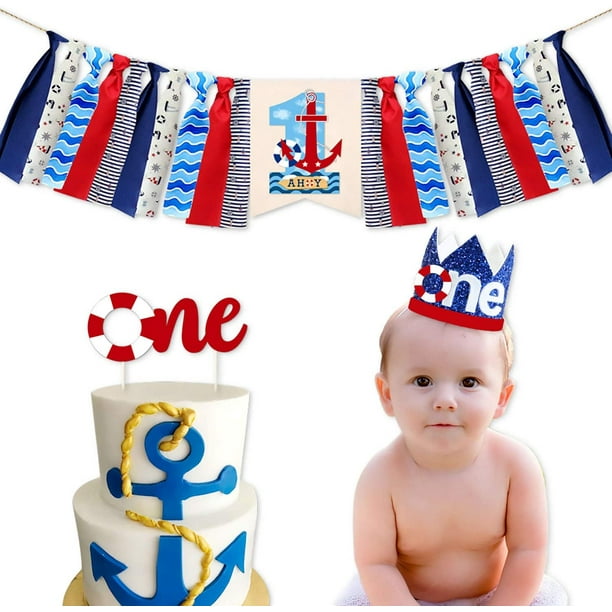 Nautical Birthday Background Rudder Helm with Anchor Lighthouse 1st  Birthday Party Decorations Children Birthday Party Decorations Newborn Baby  Shower