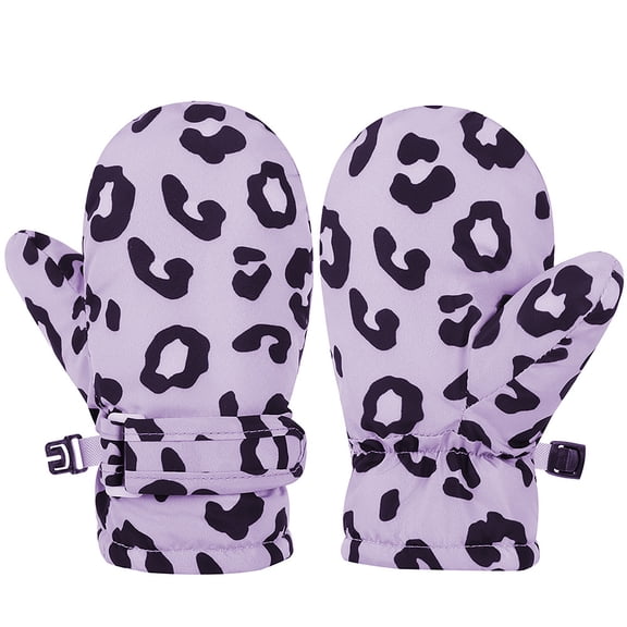 Winter Ski Mittens Kids Waterproof Warm Snow Gloves For Boys Girls Cold Weather Outdoor Activities Purple 2 Y-4 Y