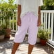 thumbnail image 2 of Pantalones Sueltos de Pierna Ancha para Mujeres Pantalones Cortos Sueltos Elásticos de Raya Casual Pantalones Cortos de Pierna Ancha Recta con Bolsillo, 2 of 8