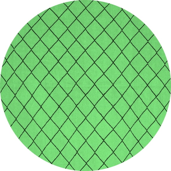 Ahgly Company Indoor Round Solid Emerald Green Modern Area Rugs, 8' Round